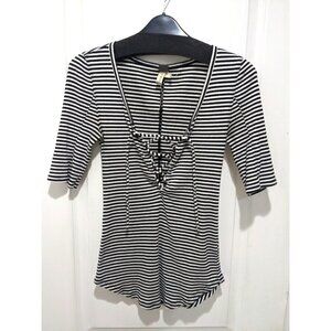 (Free People)We The Free | Striped Lace-Up Front Tee